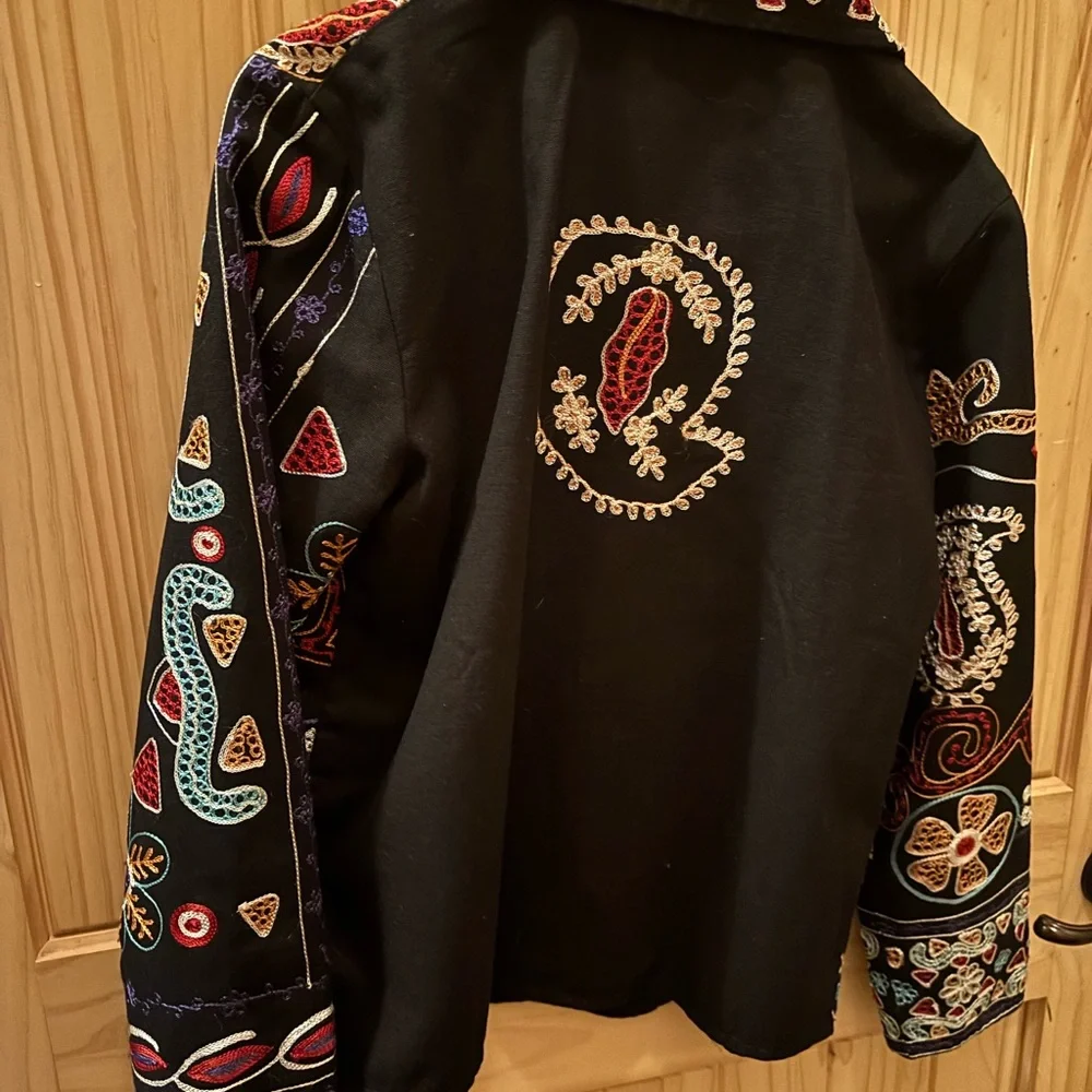 Gaudy couture Colorful Embroidered Jacket size 6 - Picture 5 of 5